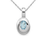 1/2 Carat (ctw) Swiss Blue Topaz Pendant Necklace in Sterling Silver with Chain